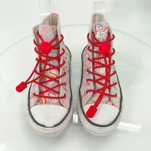Converse Chuck Taylor Hi Top Sneakers Junior Kids 13 Unicorn Shoes Lace Up Girls - Picture 4 of 13